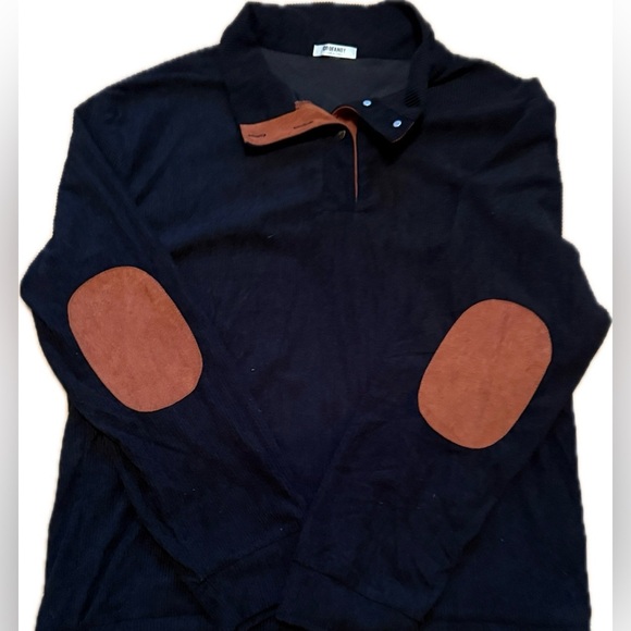 Coofandy Men’s Black Ribbed Pullover - Picture 7 of 8